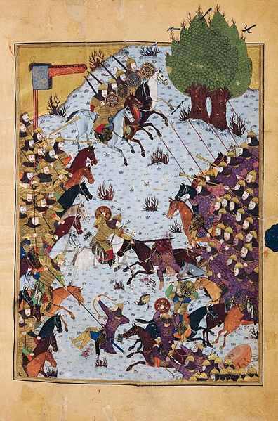 armies of Iran led by Key-Khosrow, and Turan, under the command of Afrasiab. The Bayasanghori Shâhnâmeh, made in 1430 for Prince Bayasanghor (1399–1433)
